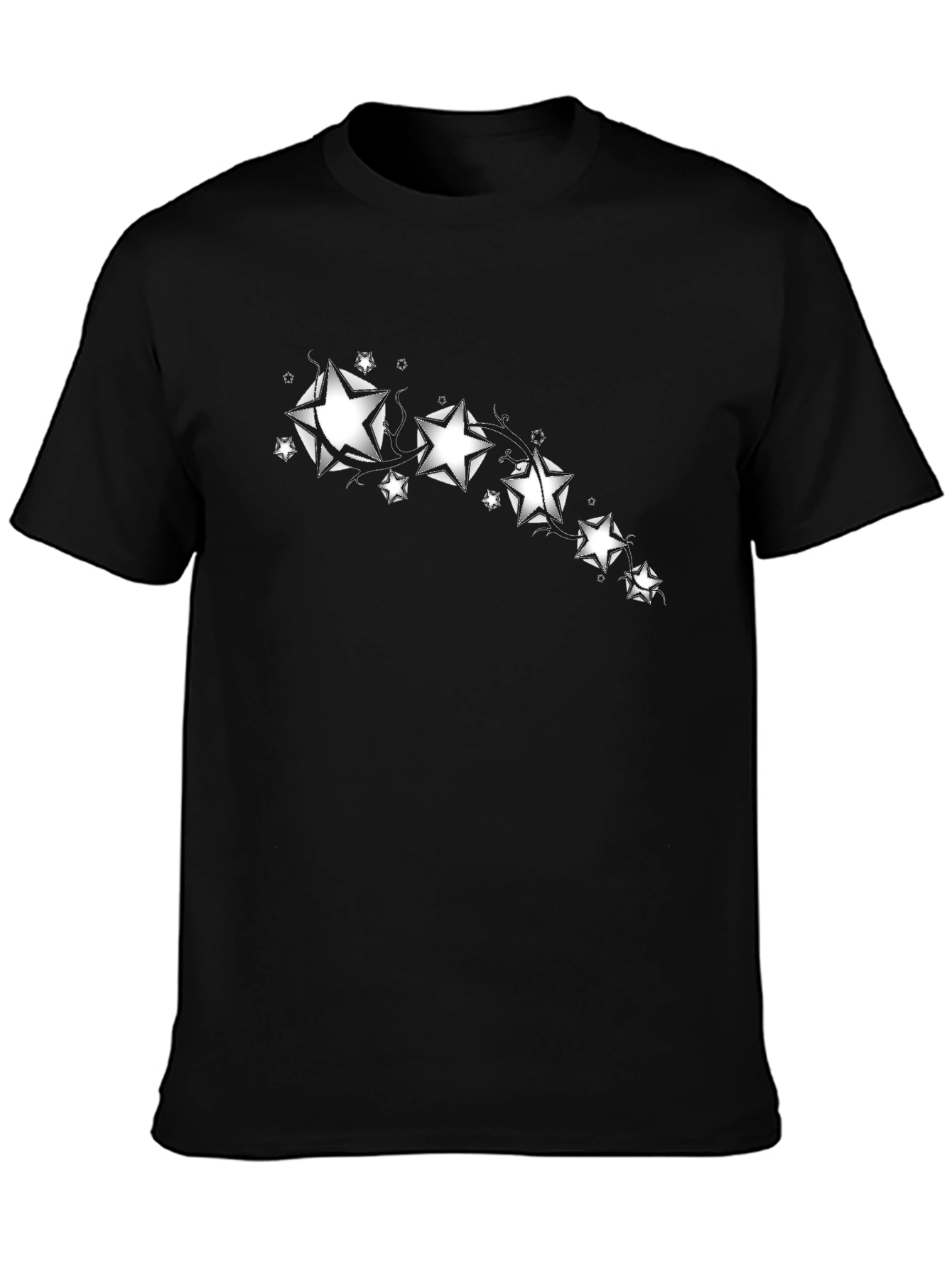 Stylish Black Tee with Star Graphic