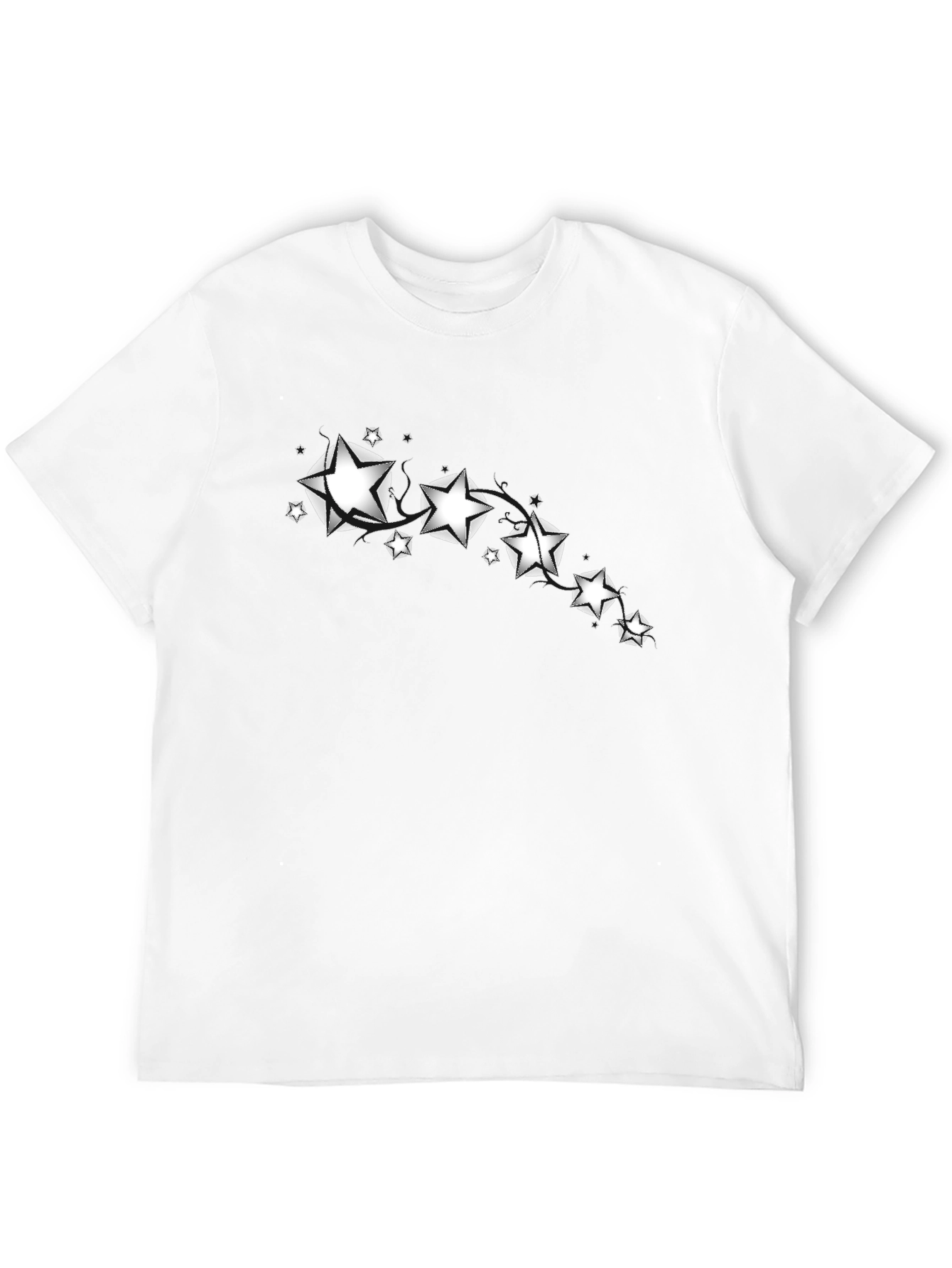 Stylish Black Tee with Star Graphic