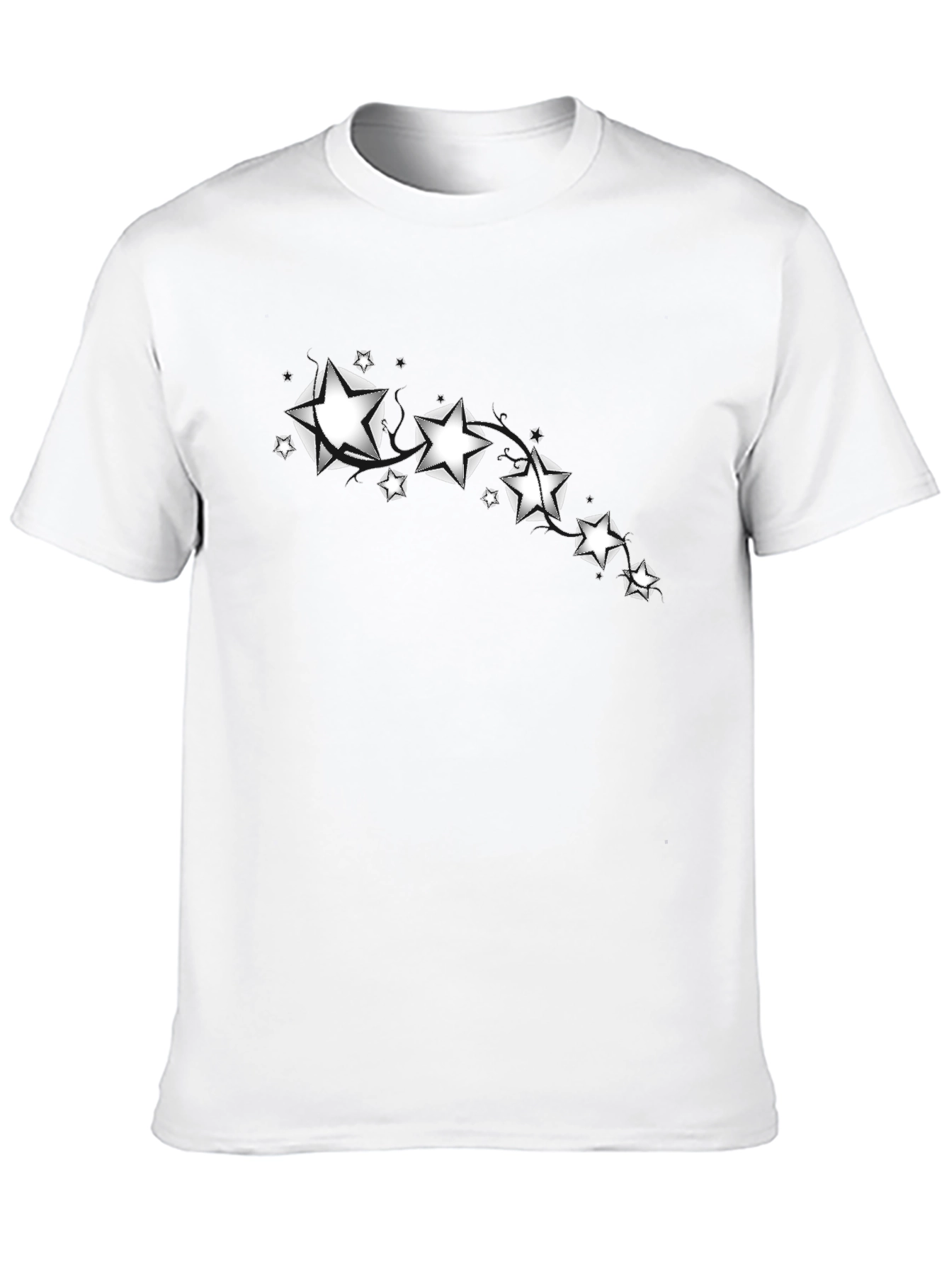 Stylish Black Tee with Star Graphic