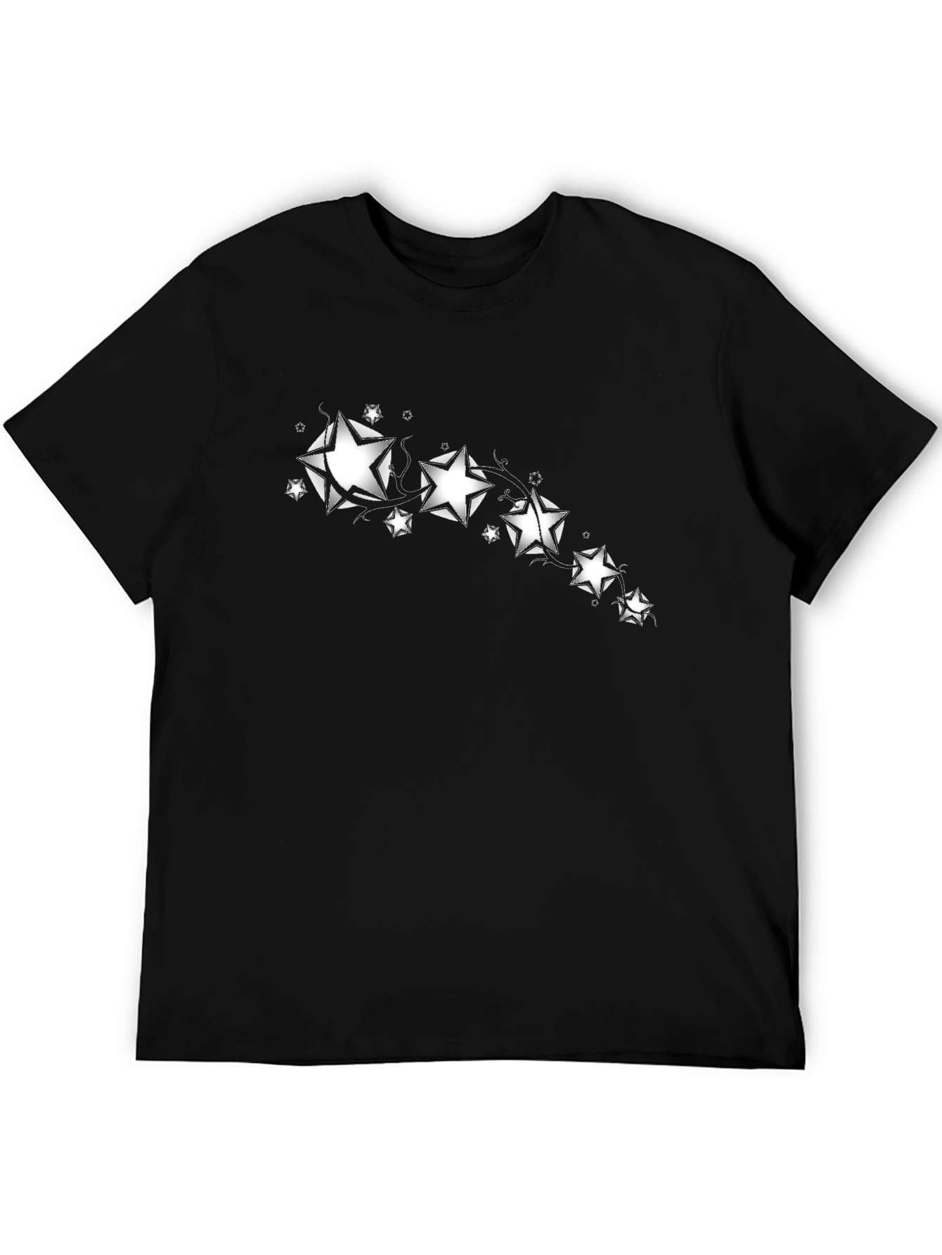 Stylish Black Tee with Star Graphic