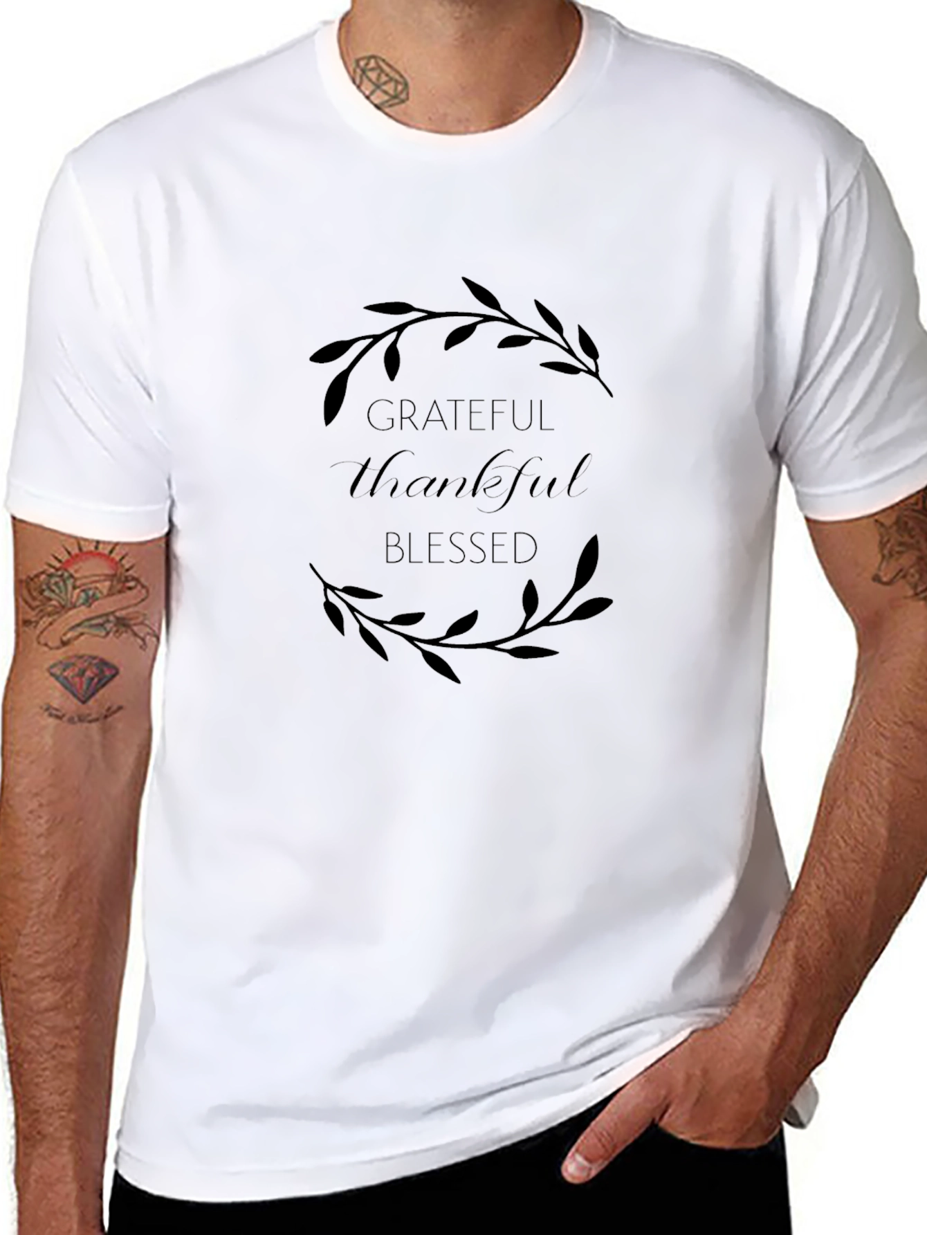 Grateful Thankful Blessed Graphic T-Shirt