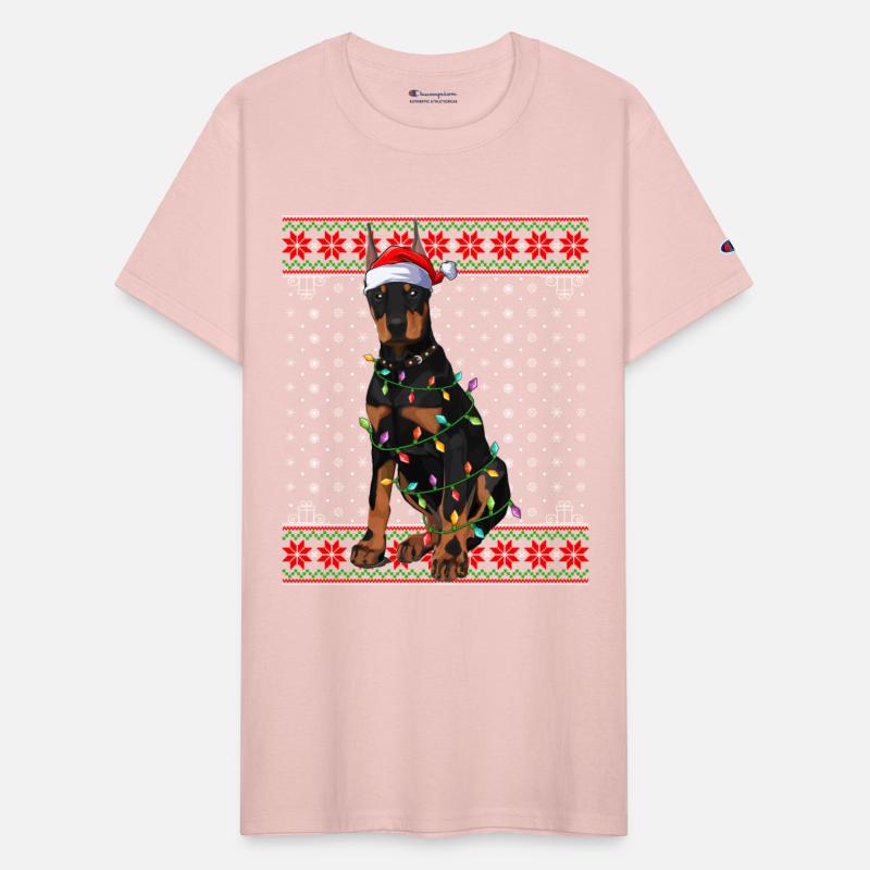 Doberman Dog Ugly Christmas Lights