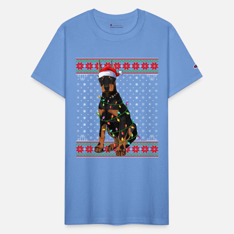 Doberman Dog Ugly Christmas Lights