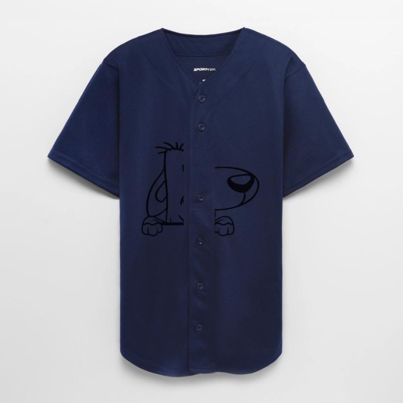 Dog Behind Wall Fence Sign Looks Funny Cheeky Cool
