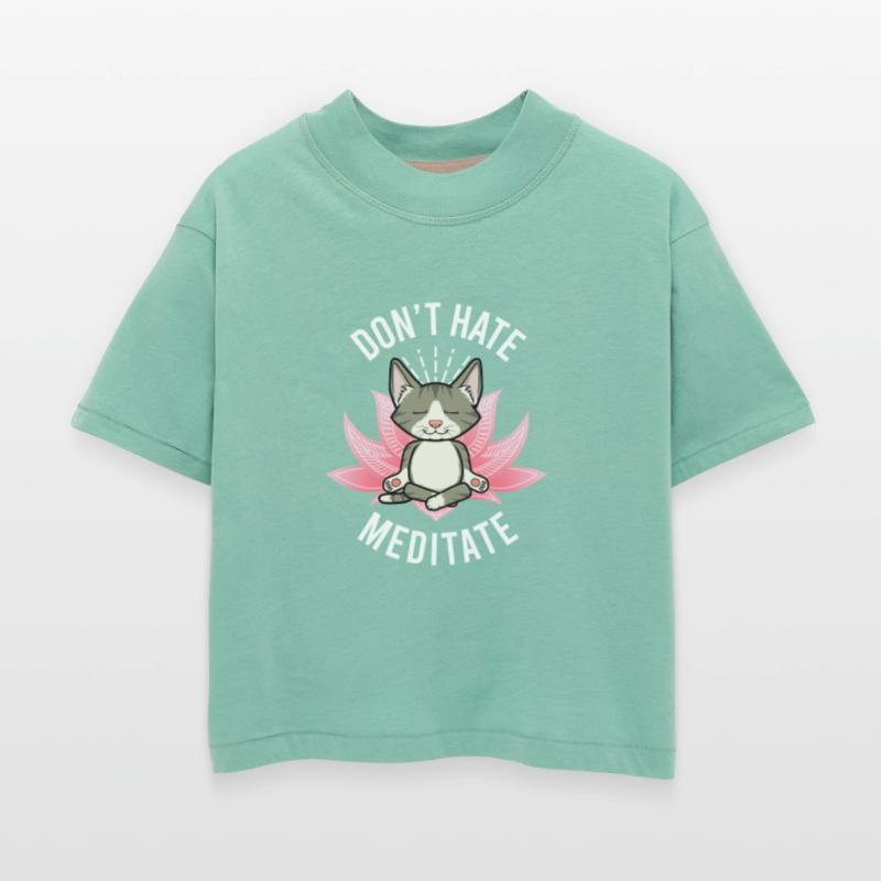 DONT HATE MEDITATE CAT YOGA DESIGN