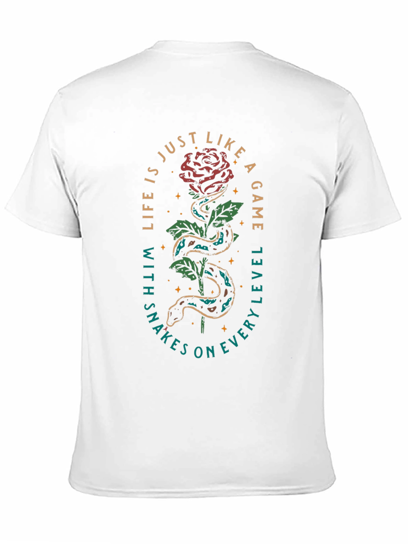 Rose and Snake Graphic T-Shirt