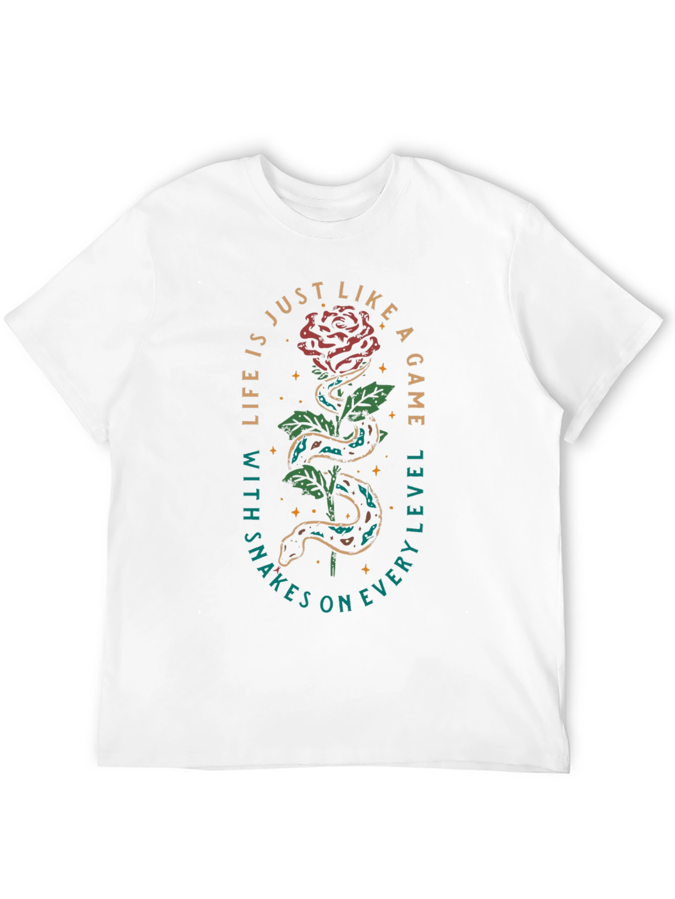 Rose and Snake Graphic T-Shirt