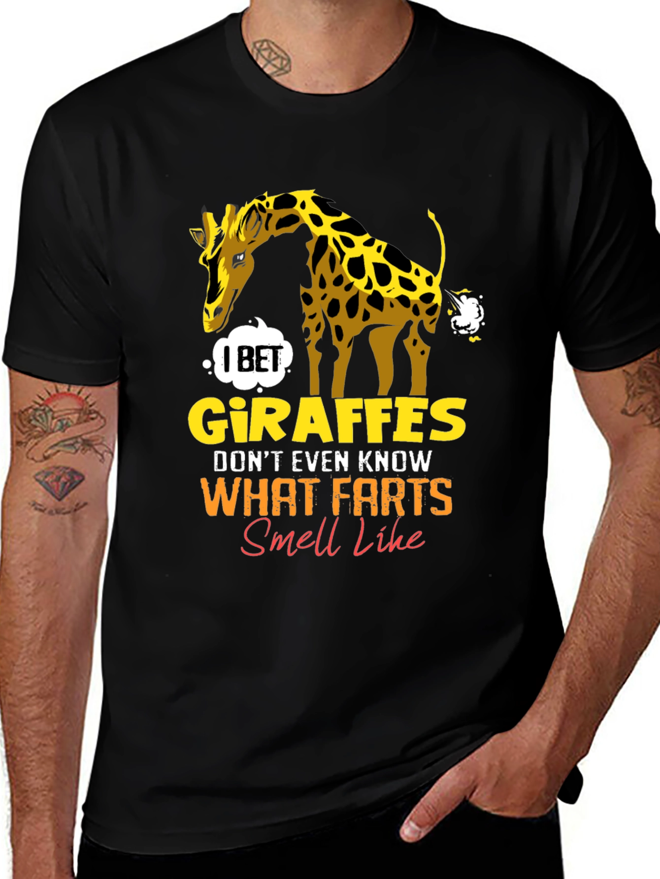 Giraffe Fart Joke T-Shirt - Funny Graphic Tee