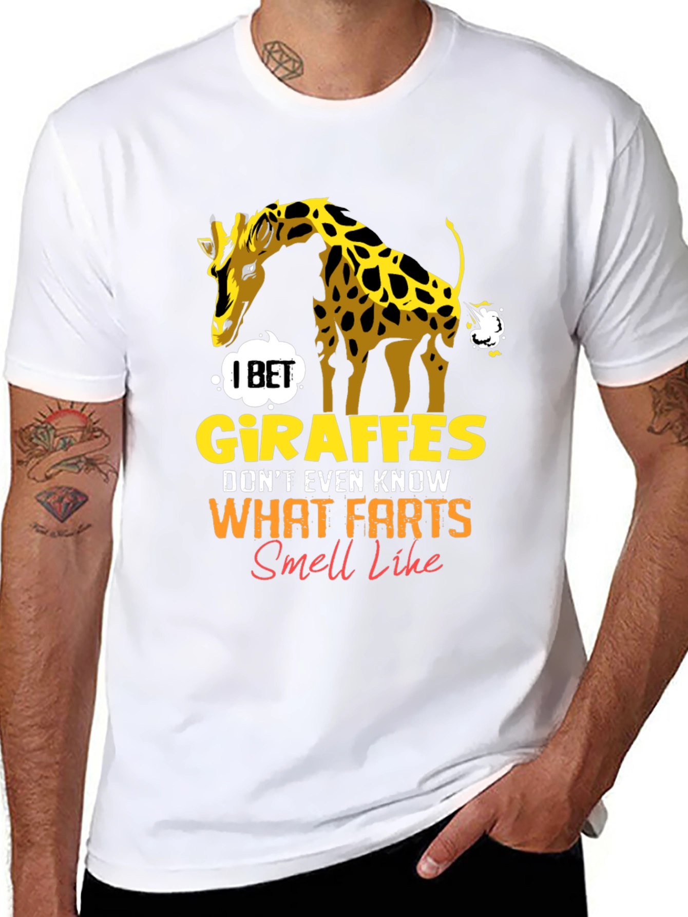 Giraffe Fart Joke T-Shirt - Funny Graphic Tee