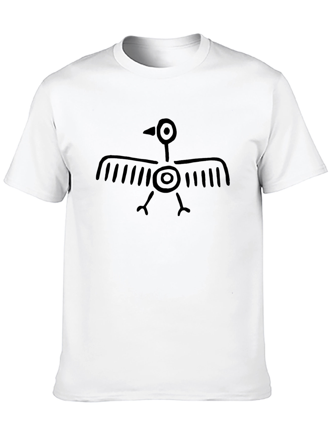 Black Graphic Tee - Native American Bird