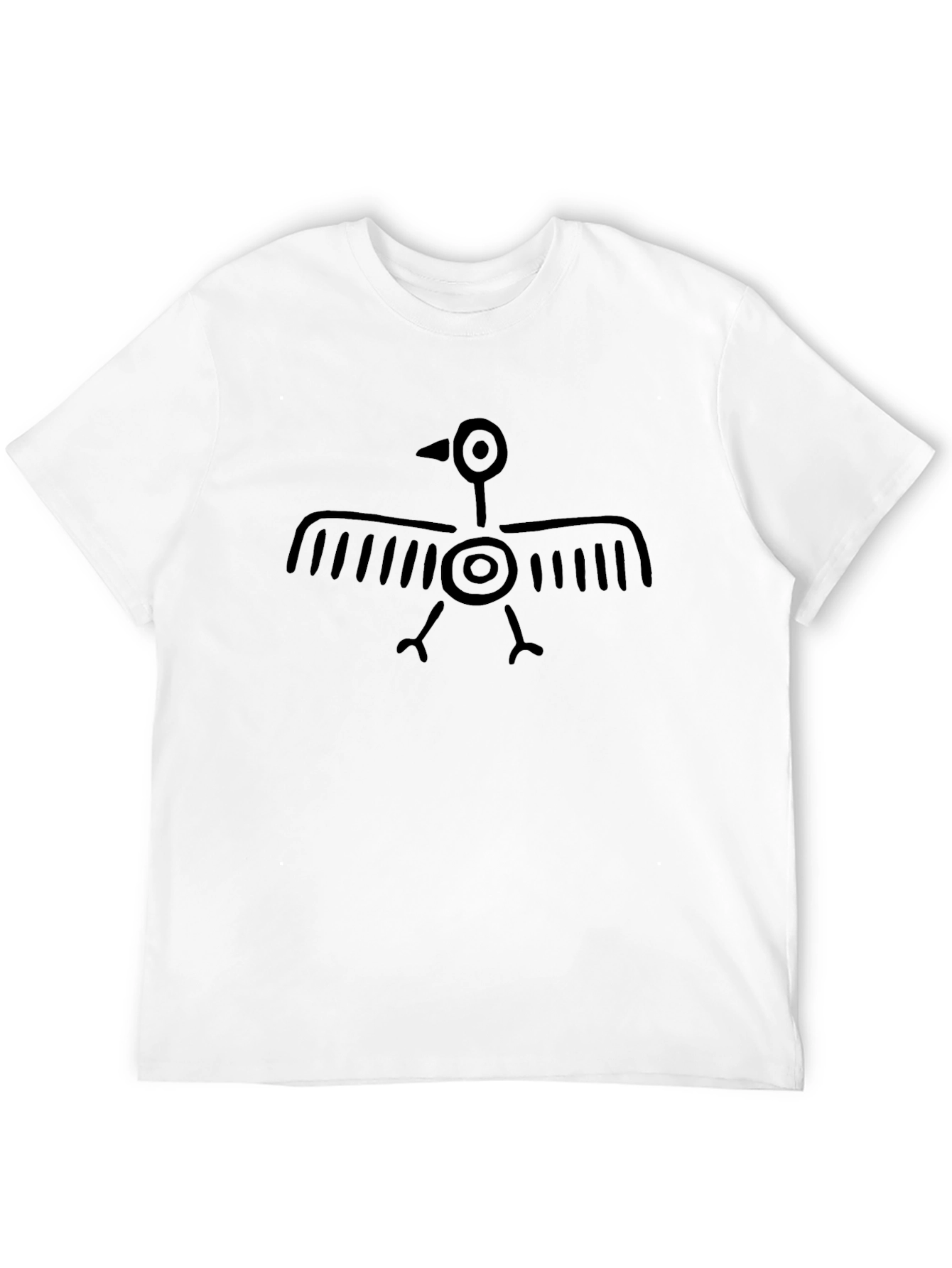 Black Graphic Tee - Native American Bird