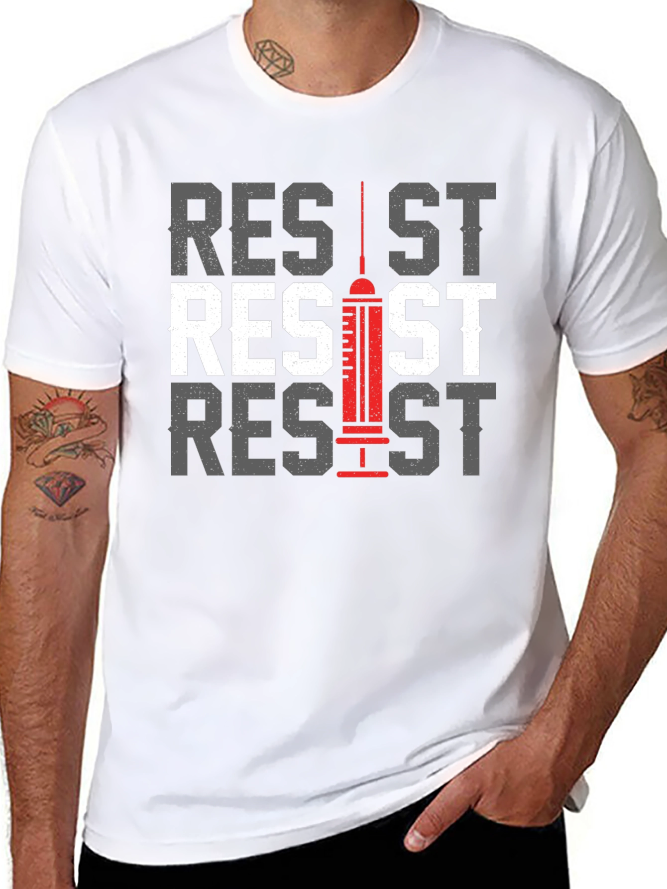 Resist Graphic Tee - Anti Vaccine Statement T-Shirt