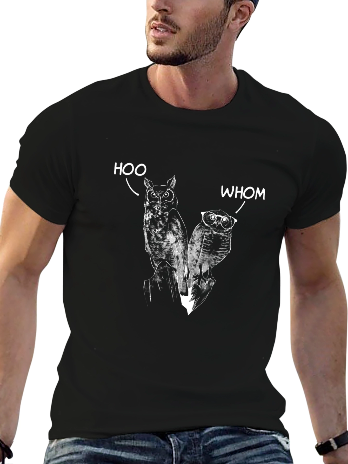 Humorous Owl T-Shirt: Hoo & Whom