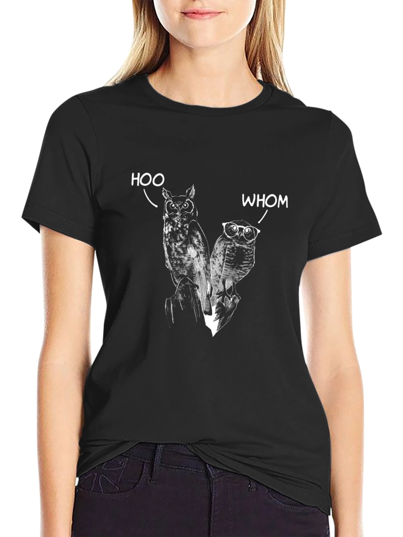 Humorous Owl T-Shirt: Hoo & Whom