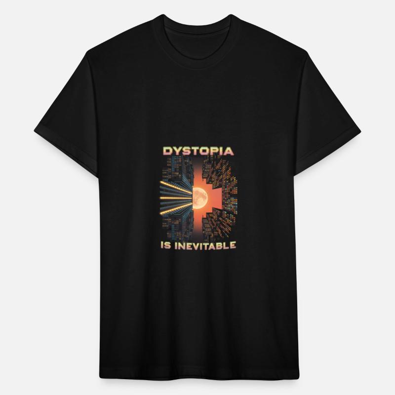 Dystopia is Inevitable Orange Cyberpunk Sky