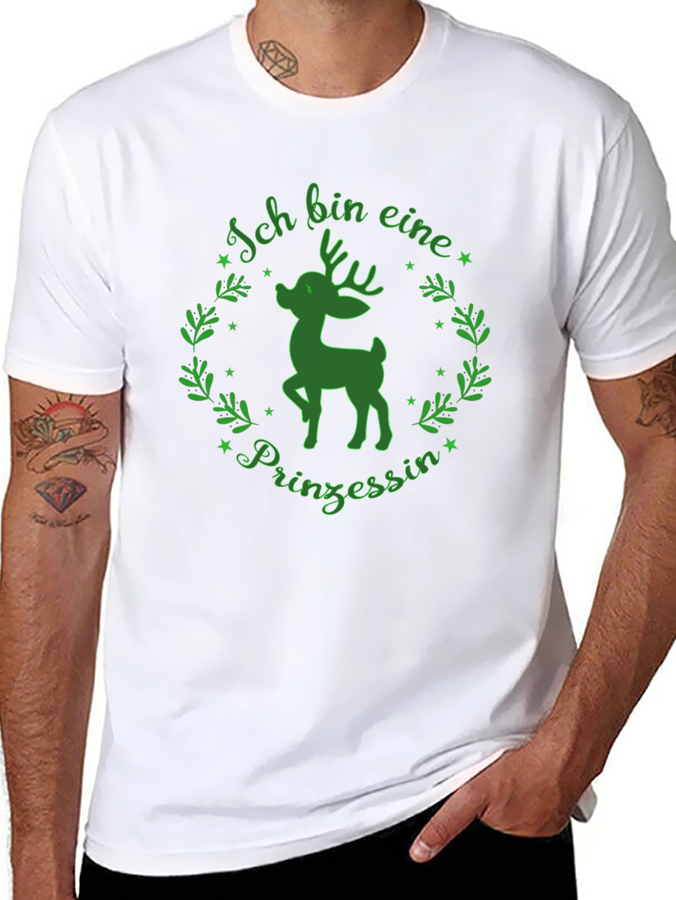 Ich Bin Eine Prinzessin Deer T-Shirt - Green Design