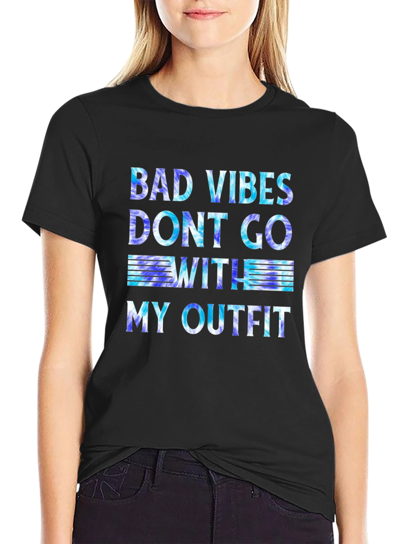 Bad Vibes Outfit Graphic Tee - Trendy T-Shirt