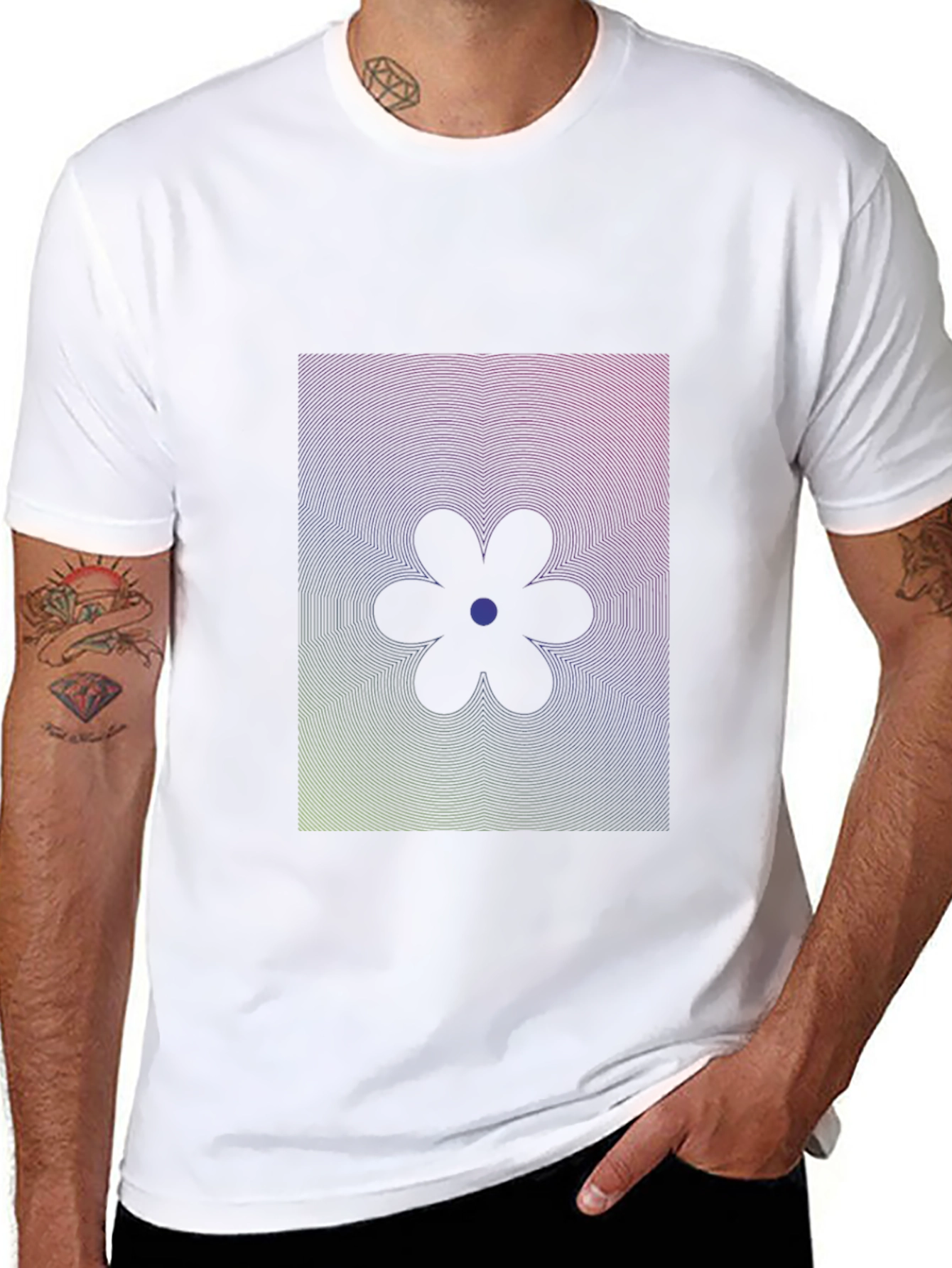 Abstract Flower Graphic Tee - Modern Design