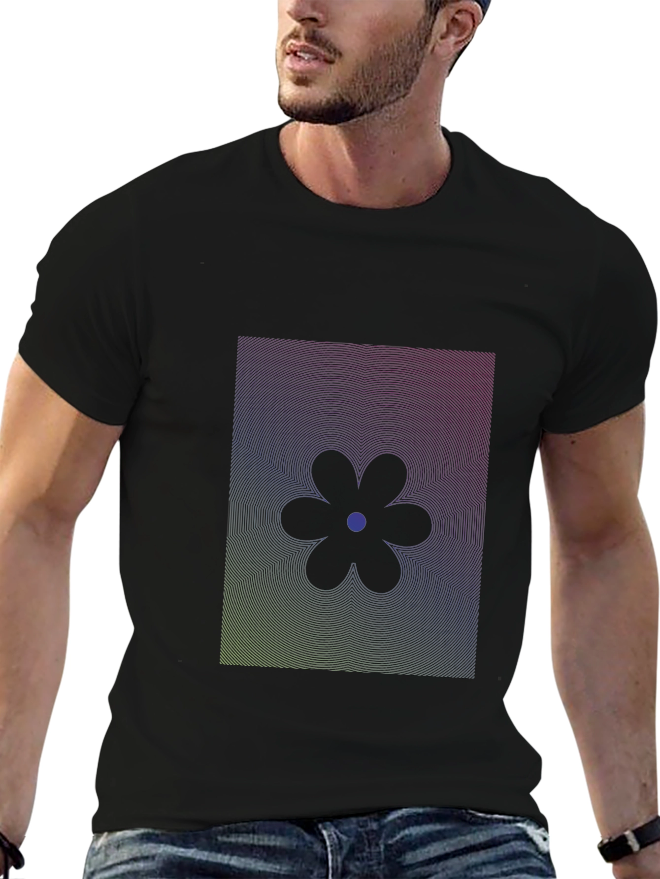 Abstract Flower Graphic Tee - Modern Design
