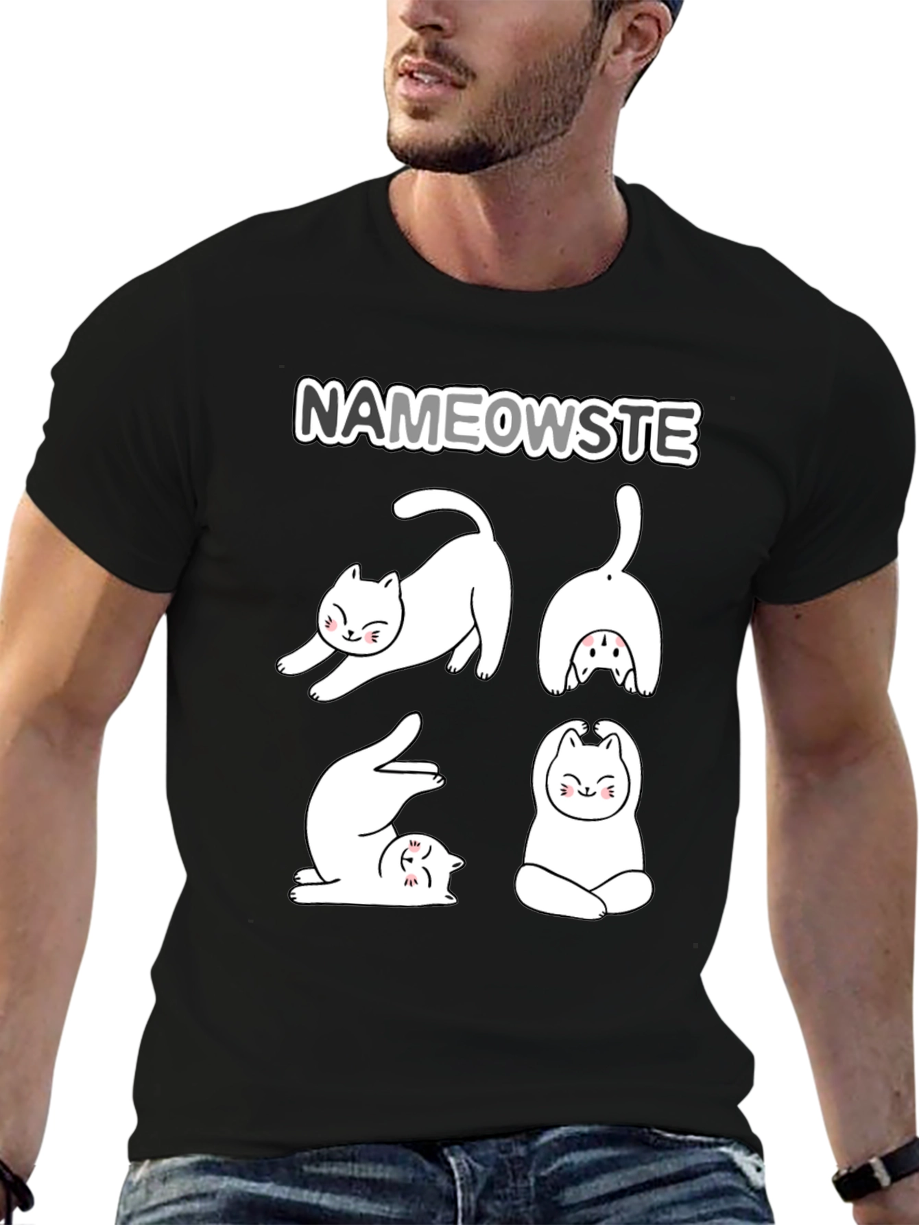 Nameowste Yoga Cats Graphic T-Shirt
