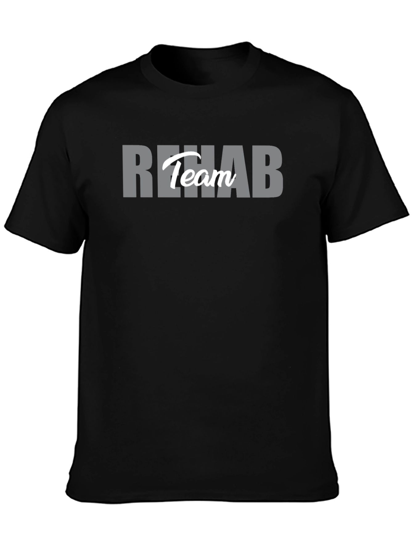 Rehab Team T-Shirt - Black Crew Neck