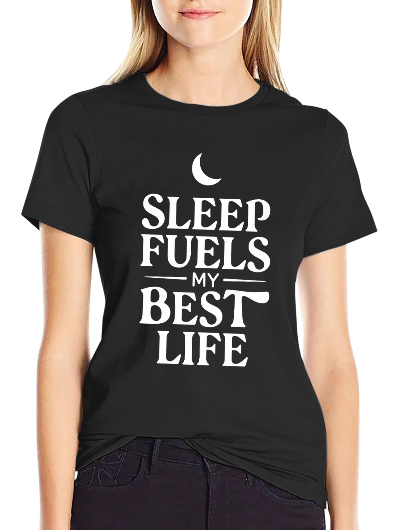 Sleep Fuels My Best Life T-Shirt - Black