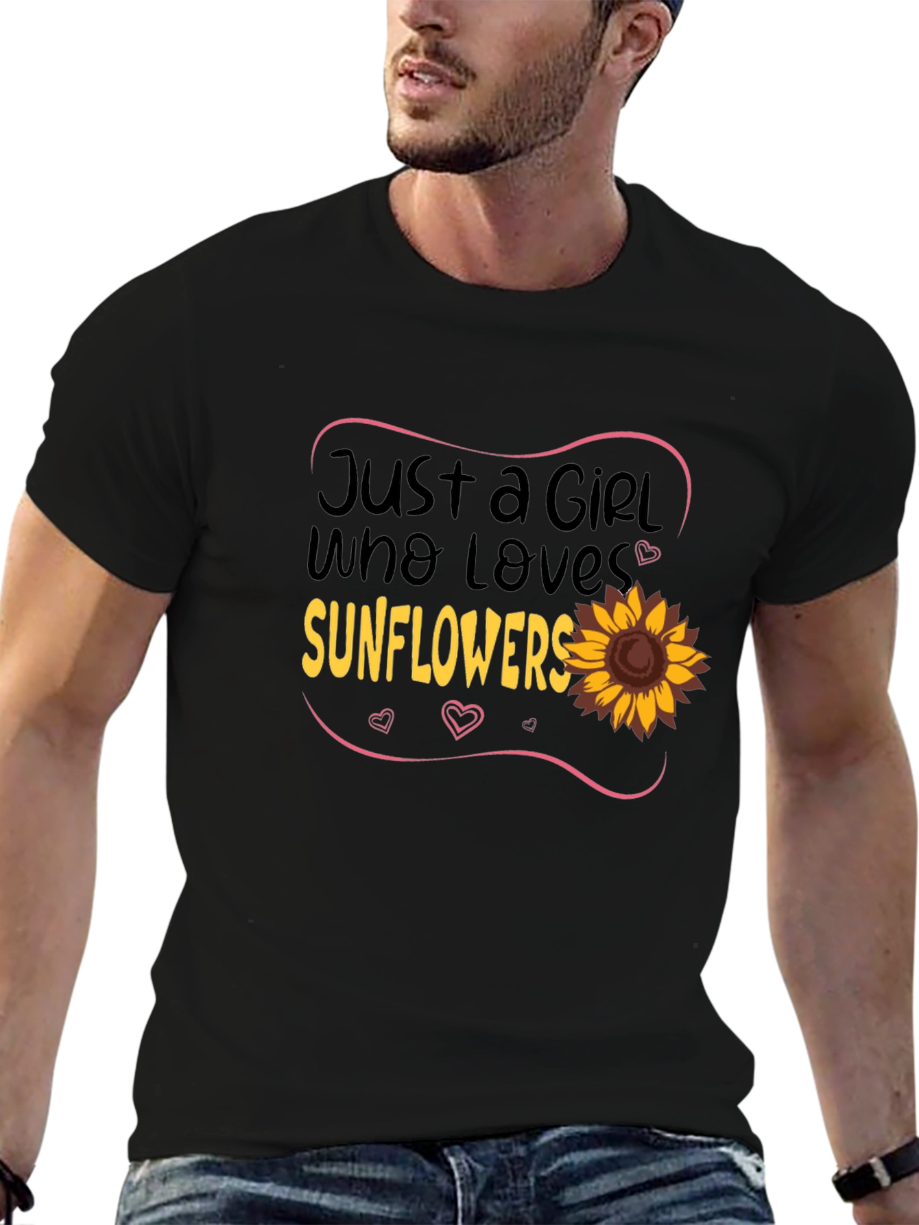 Sunflower Lover Black T-Shirt