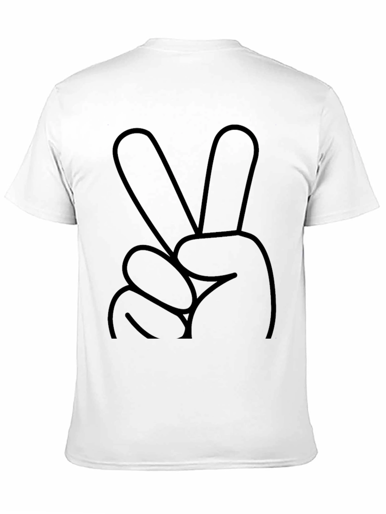 Peace Sign Graphic Tee - Mens Casual Black T-Shirt