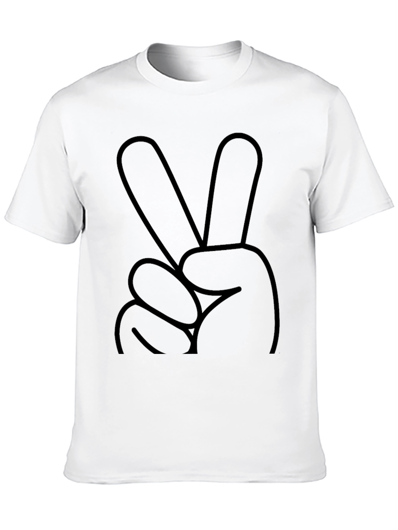 Peace Sign Graphic Tee - Mens Casual Black T-Shirt