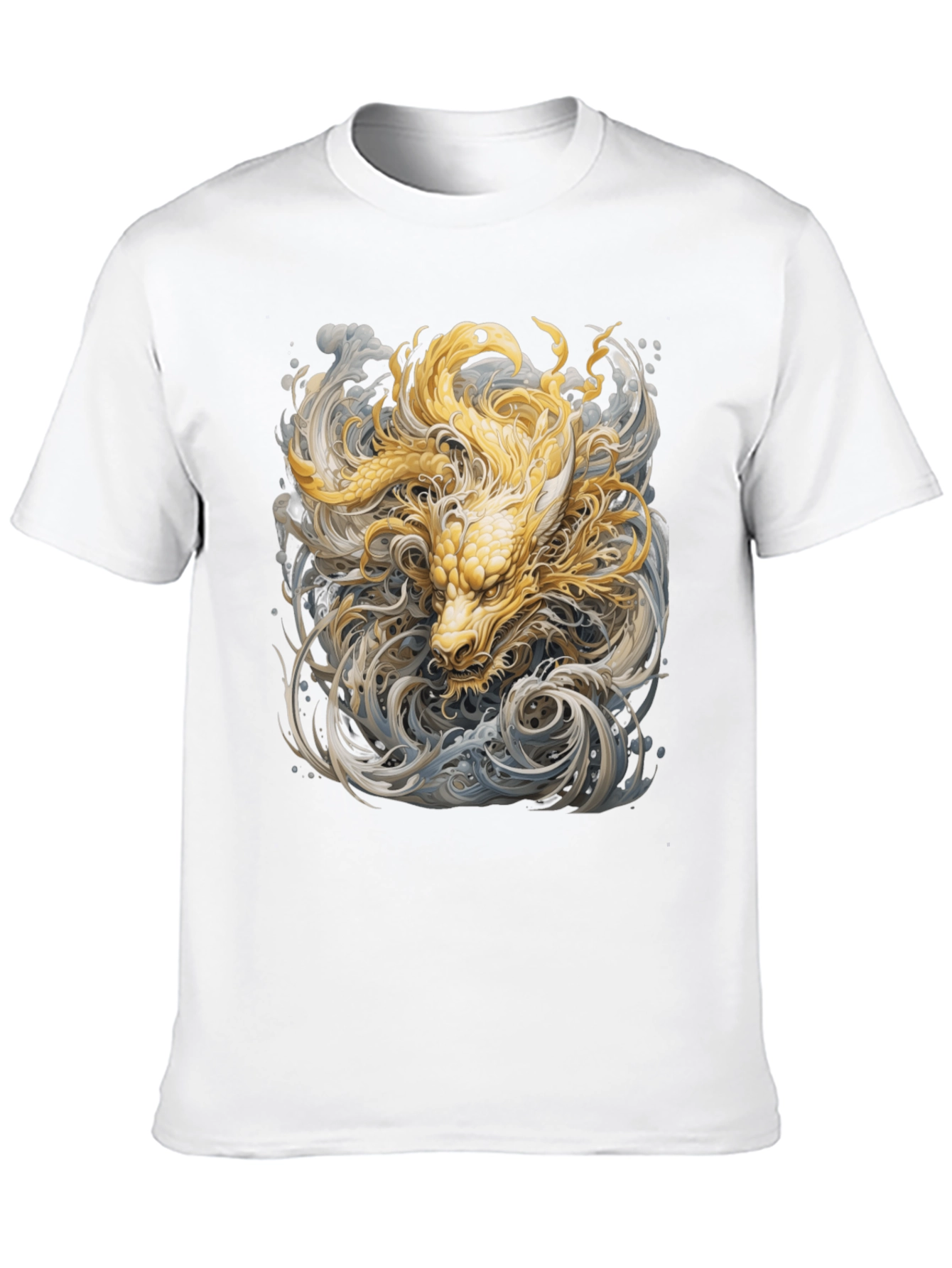 Golden Dragon Graphic Tee - Stylish Black Cotton T-Shirt