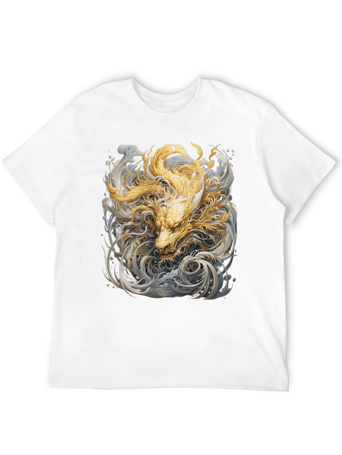 Golden Dragon Graphic Tee - Stylish Black Cotton T-Shirt
