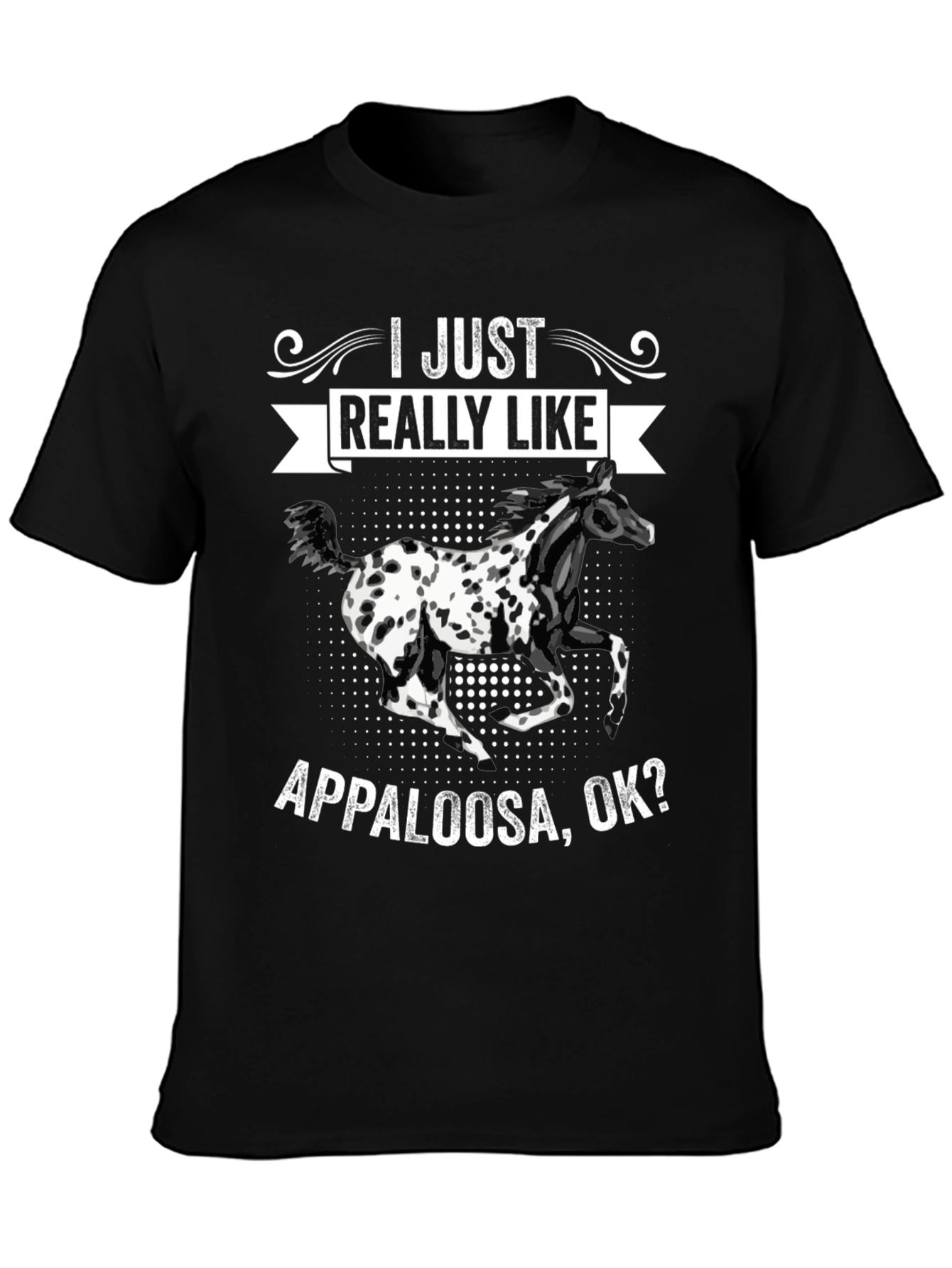 Appaloosa Horse Graphic Tee - Black Cotton T-Shirt