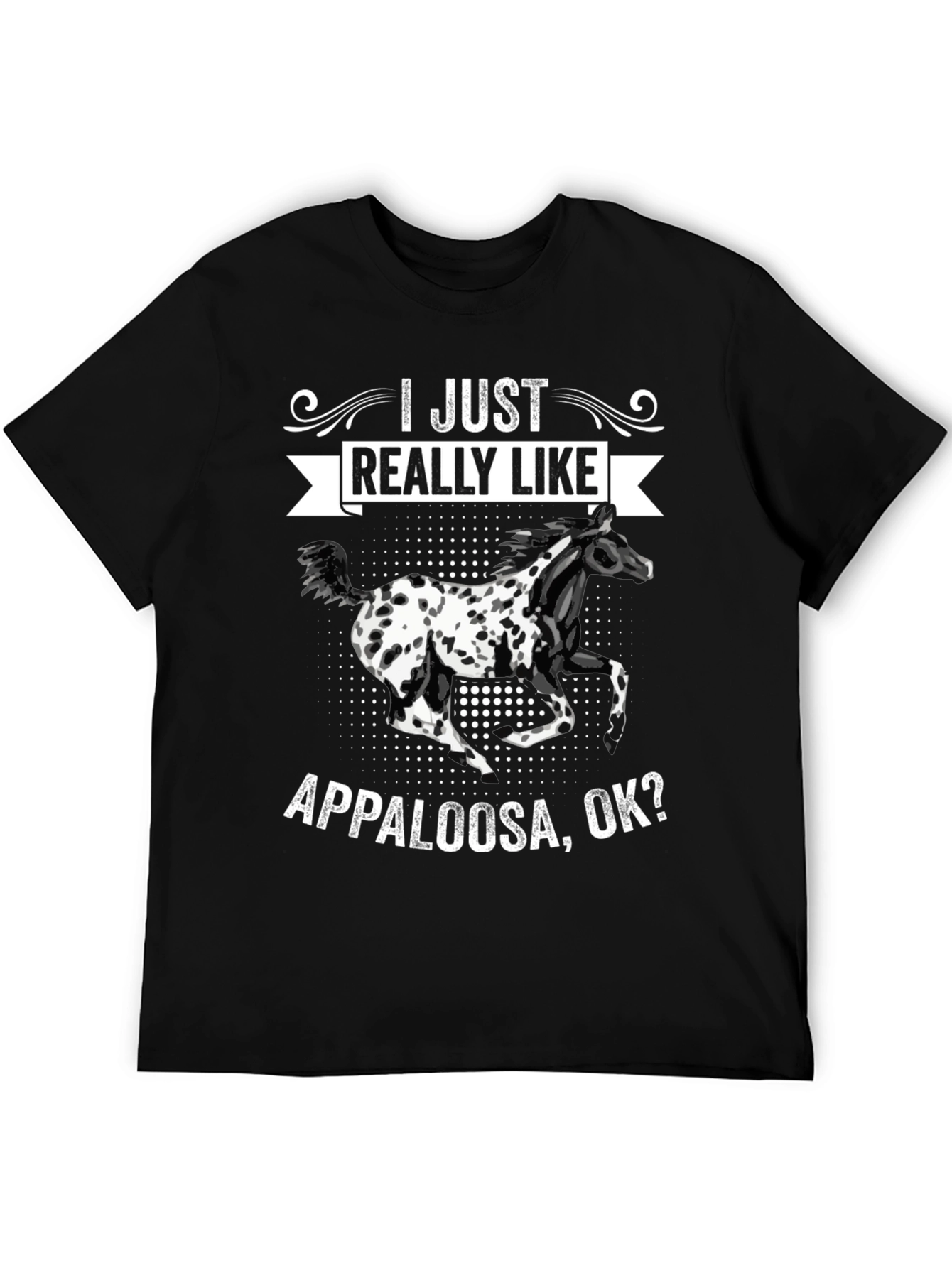 Appaloosa Horse Graphic Tee - Black Cotton T-Shirt