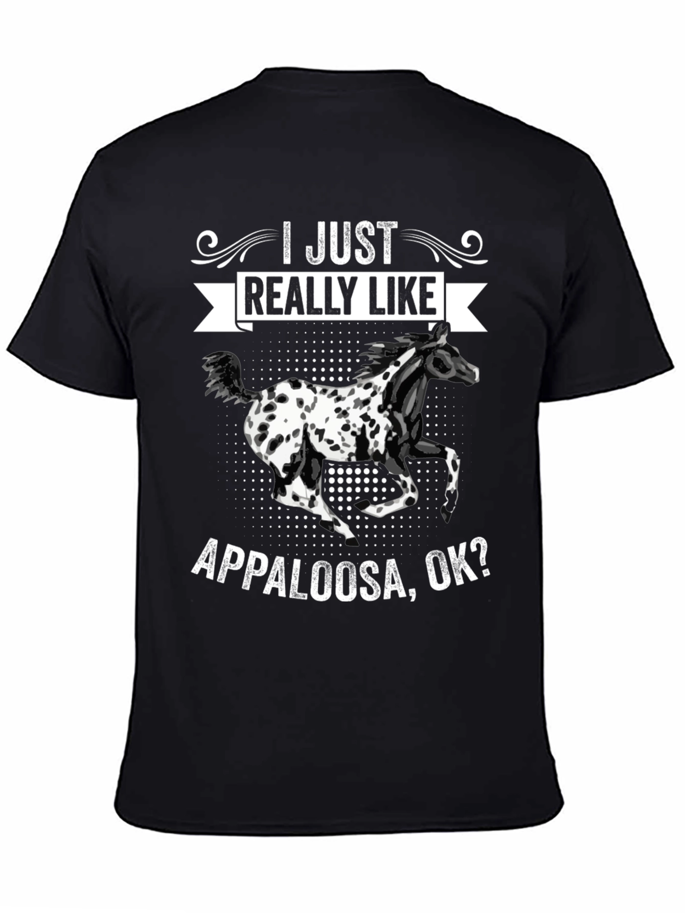 Appaloosa Horse Graphic Tee - Black Cotton T-Shirt
