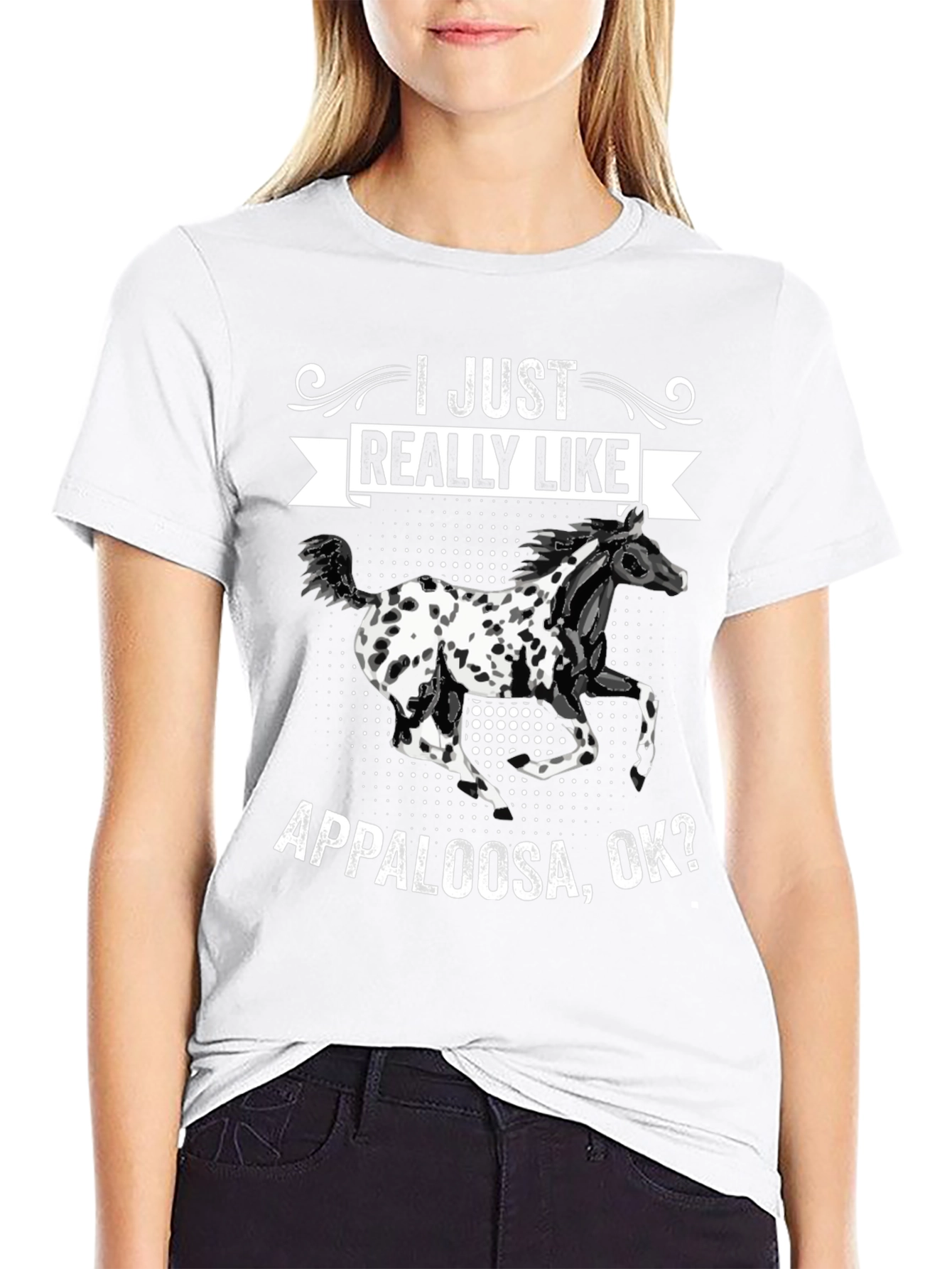 Appaloosa Horse Graphic Tee - Black Cotton T-Shirt