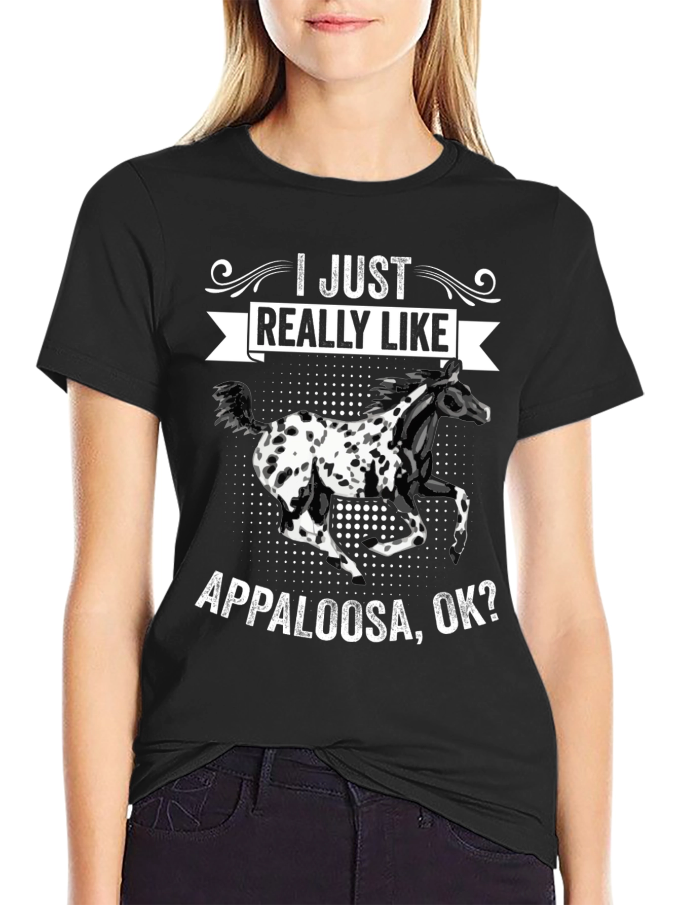 Appaloosa Horse Graphic Tee - Black Cotton T-Shirt