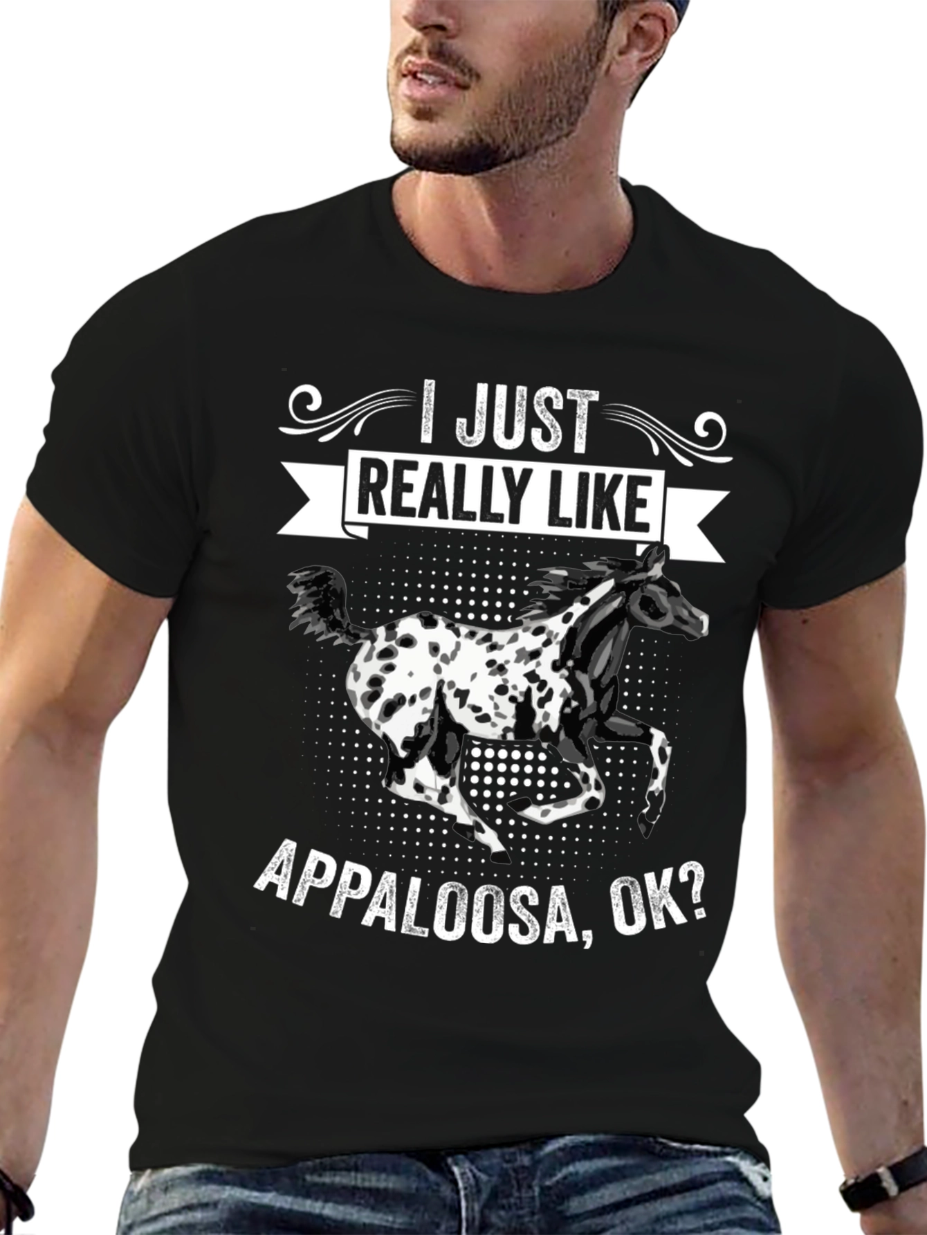 Appaloosa Horse Graphic Tee - Black Cotton T-Shirt