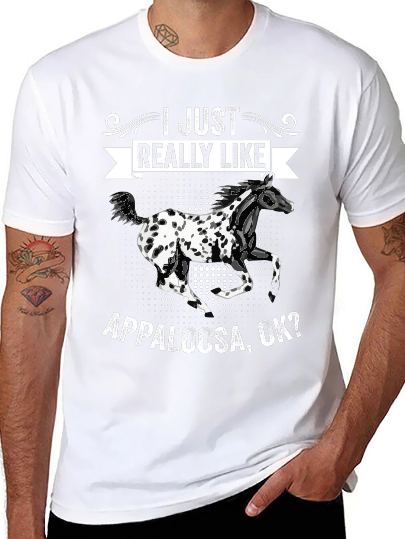 Appaloosa Horse Graphic Tee - Black Cotton T-Shirt