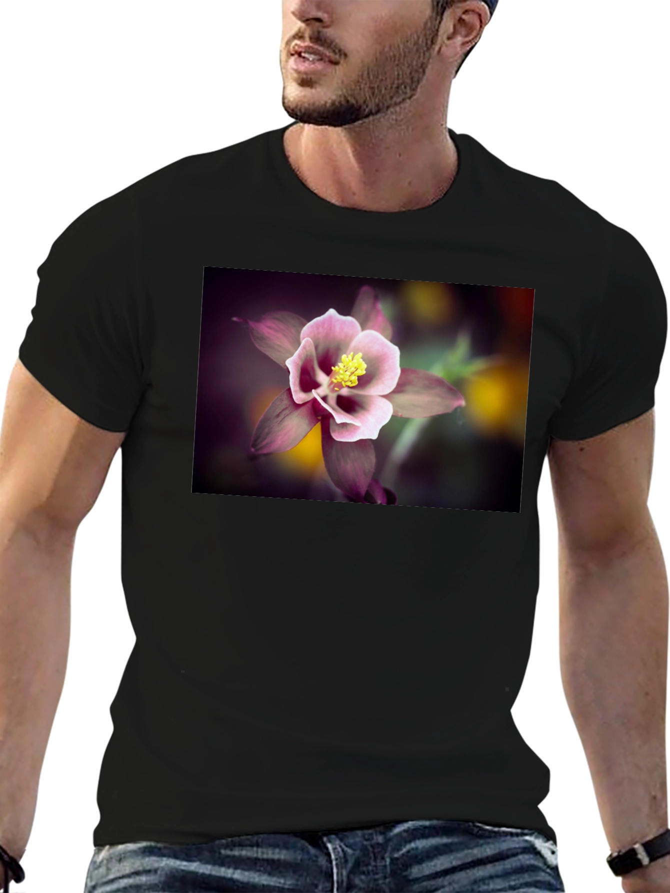 Floral T-Shirt - Columbine Flower Design