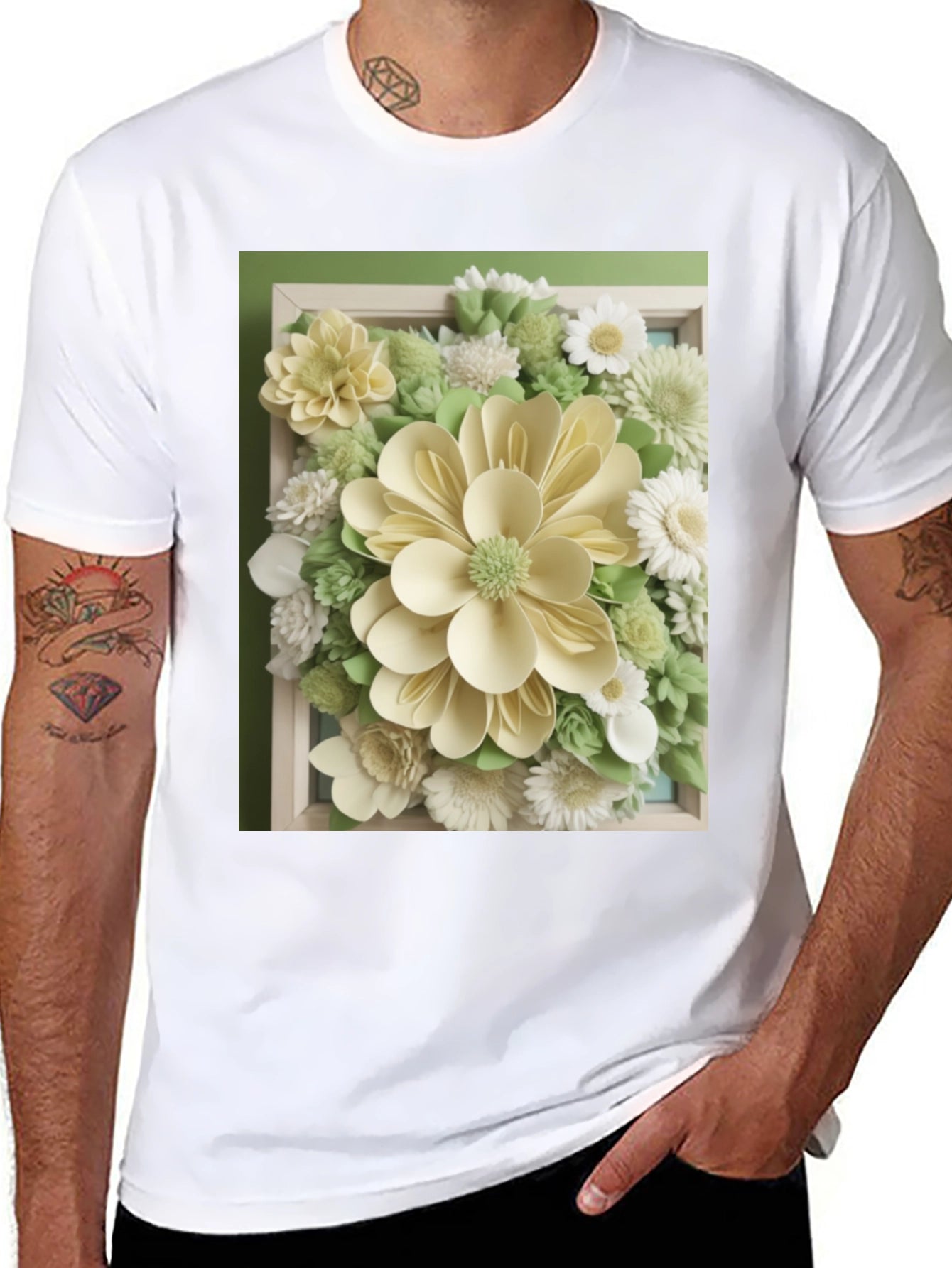 Floral Art Print T-Shirt - Modern Graphic Tee