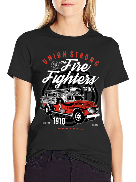 Union Strong Firefighters Truck T-Shirt