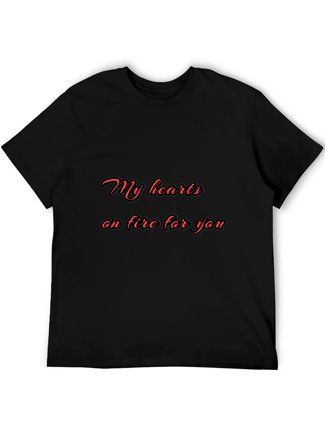 Romantic My Hearts on Fire Black T-Shirt
