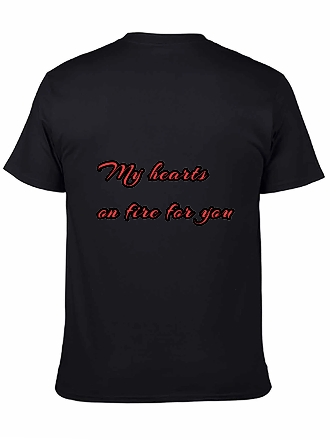 Romantic My Hearts on Fire Black T-Shirt