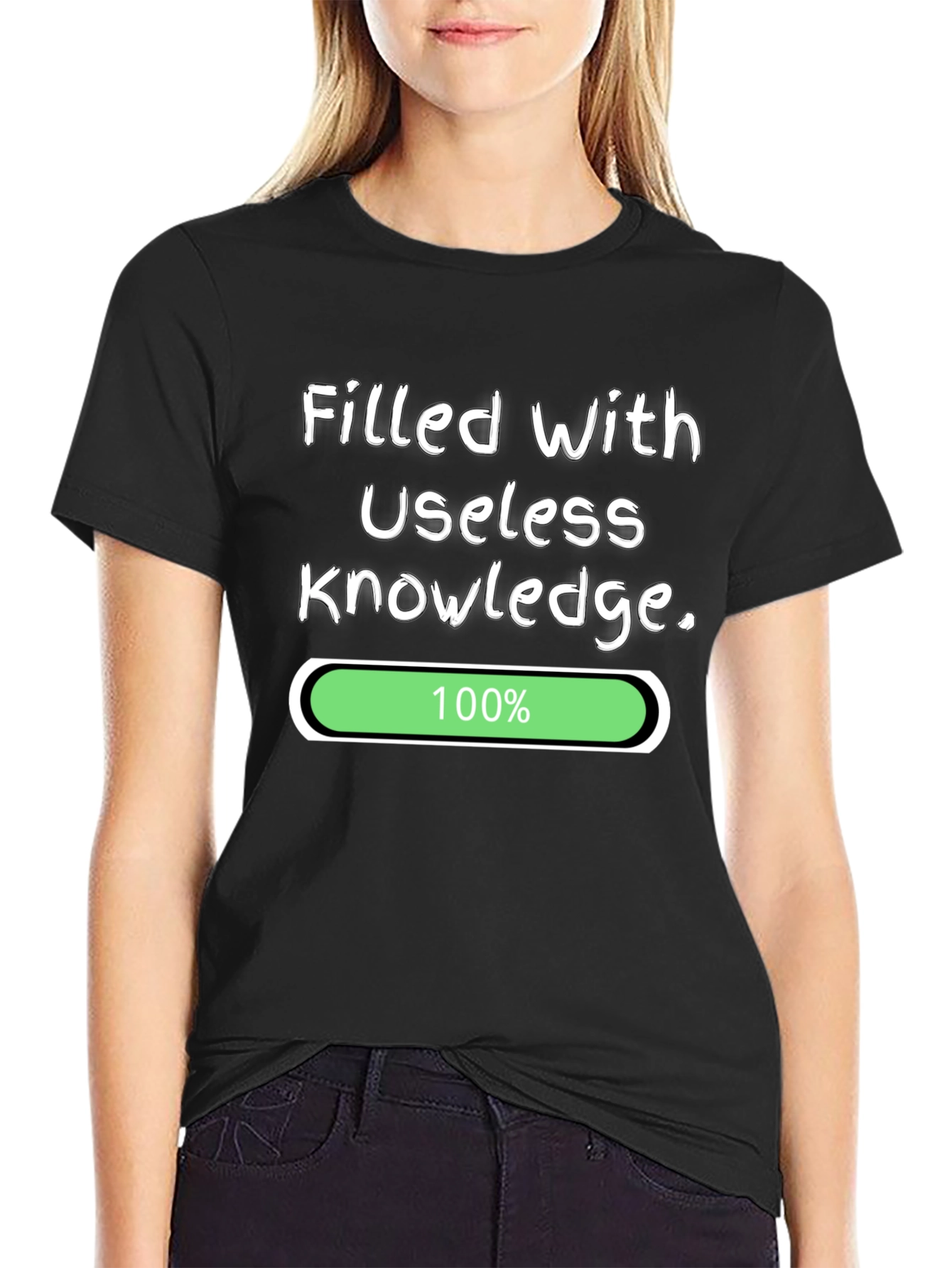 Funny Filled With Useless Knowledge 100% T-Shirt