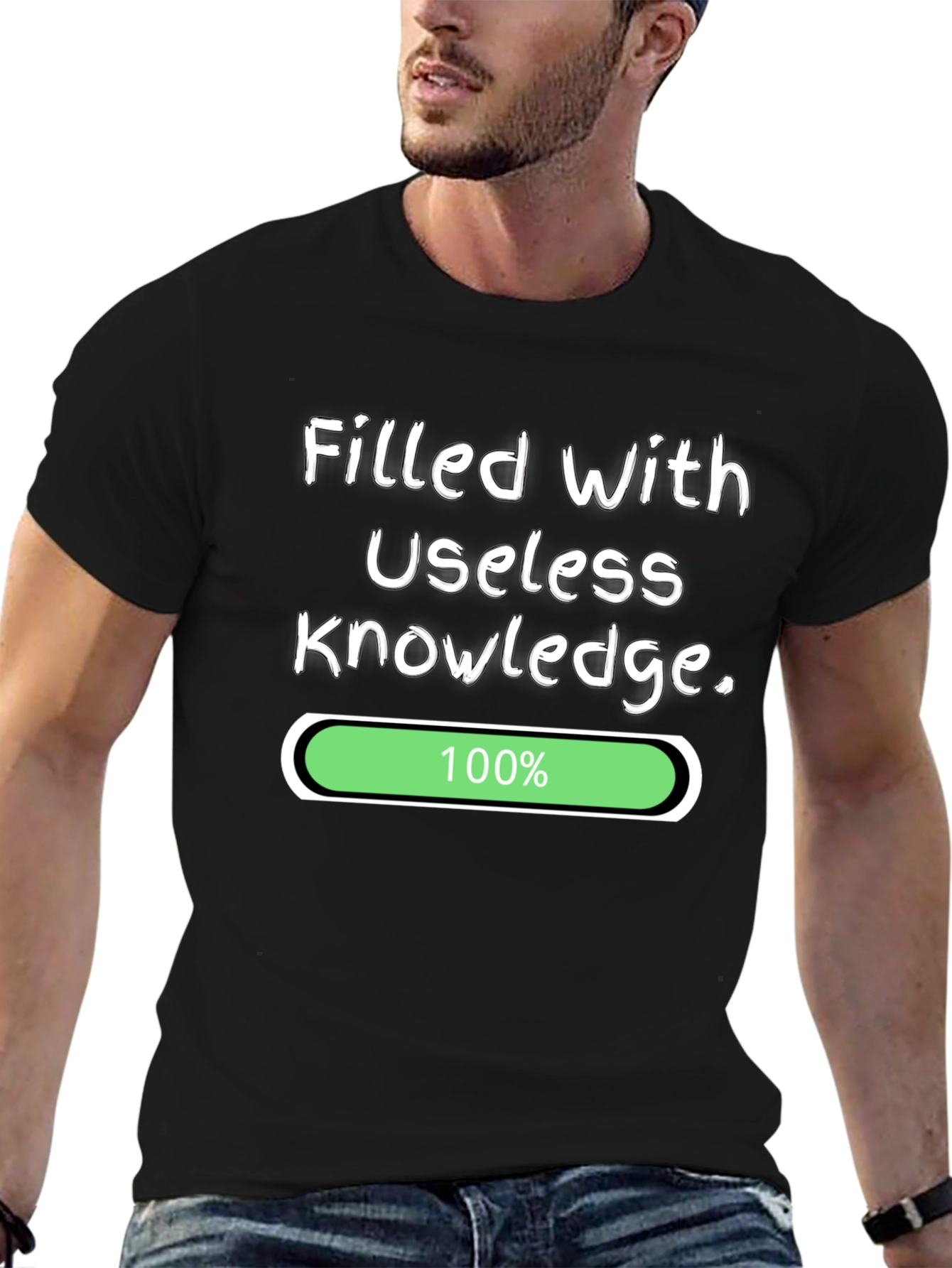 Funny Filled With Useless Knowledge 100% T-Shirt