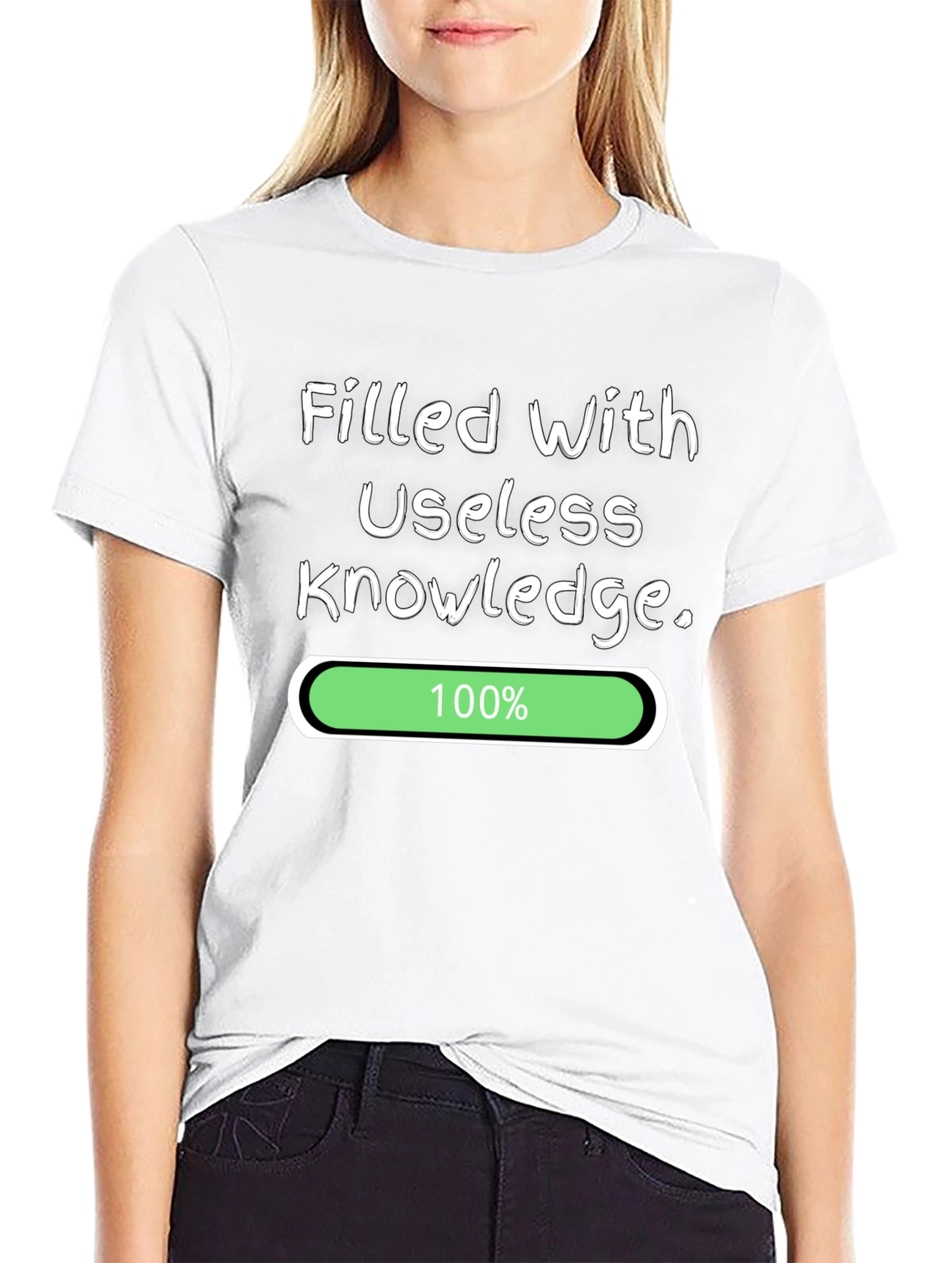 Funny Filled With Useless Knowledge 100% T-Shirt
