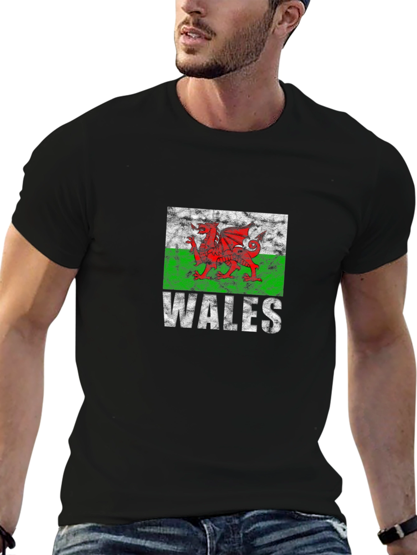 Wales Flag T-Shirt - Red Dragon Graphic Tee