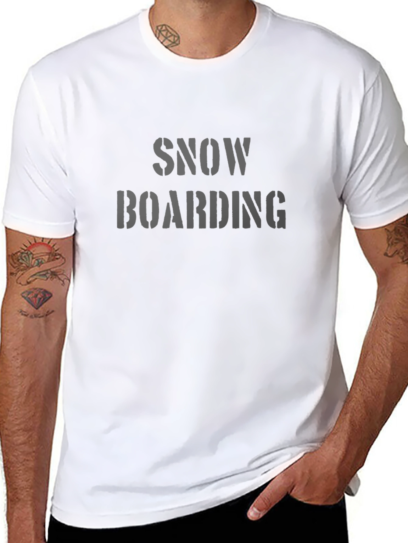 Snowboarding T-Shirt - Black Graphic Tee