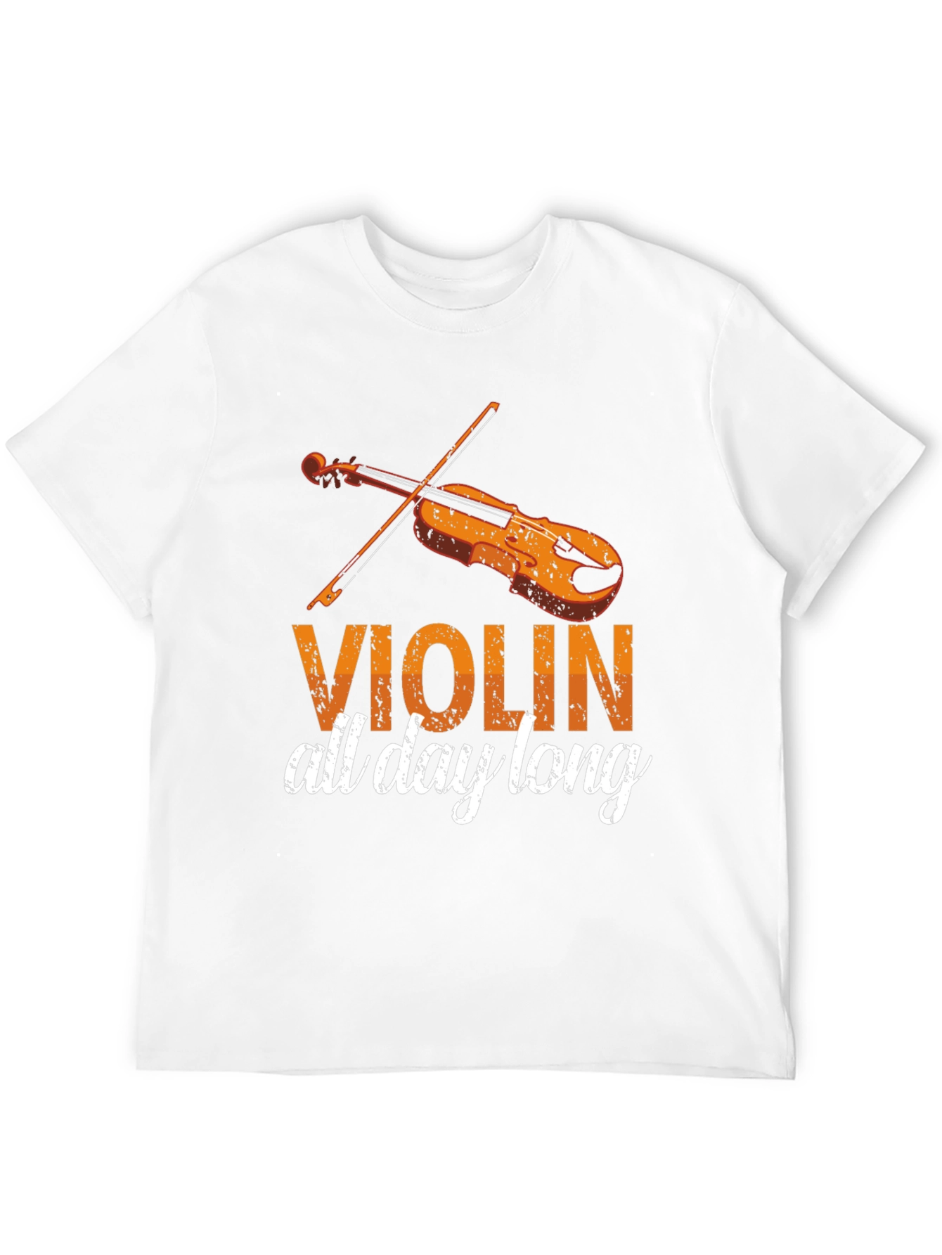 Violin All Day Long Black Graphic Tee