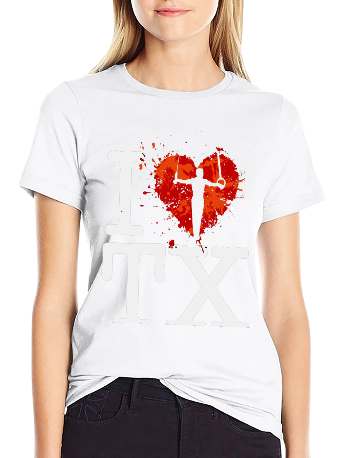 I Love TX Gymnast Tee - Black